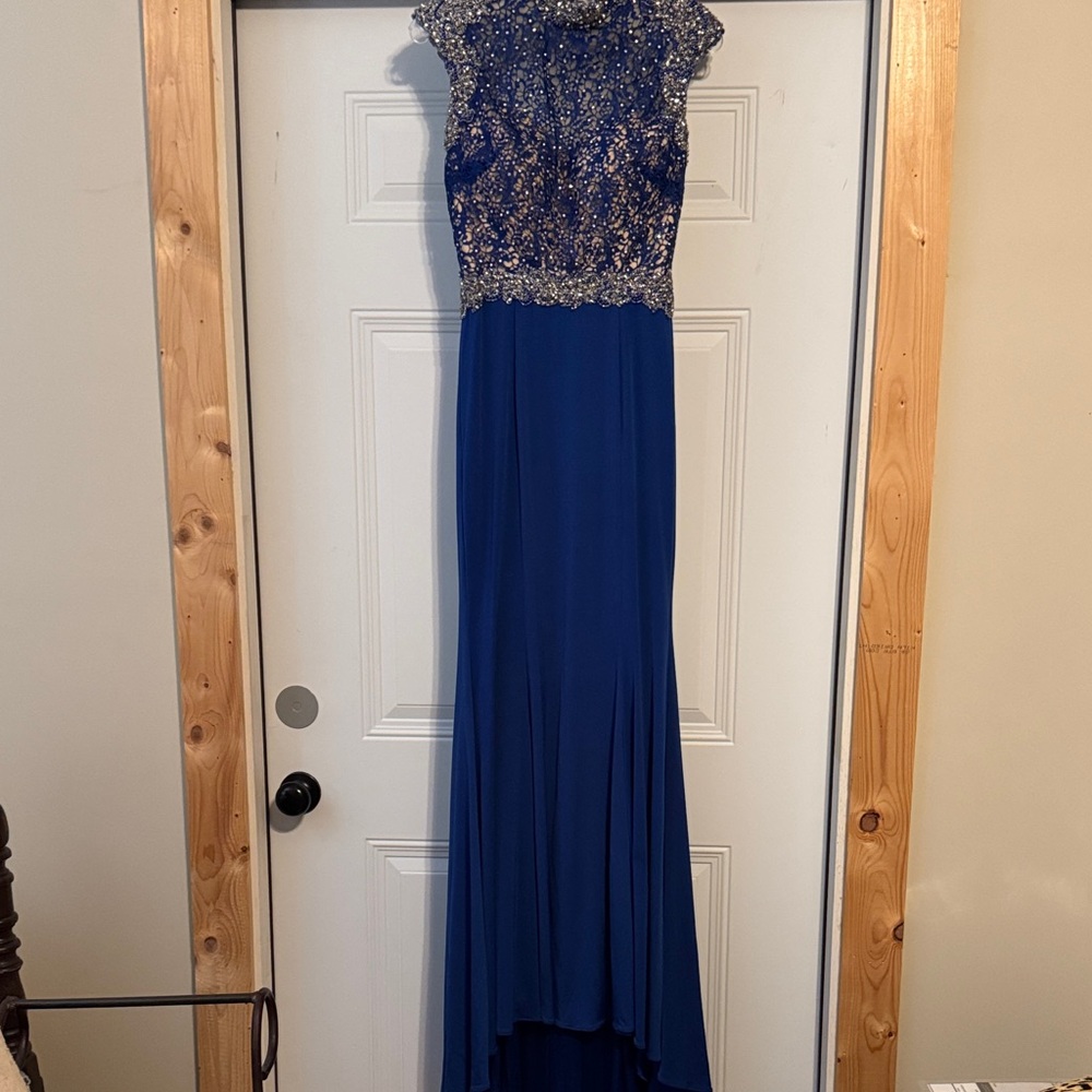 Angela & Alison Royal Blue High Low Dress